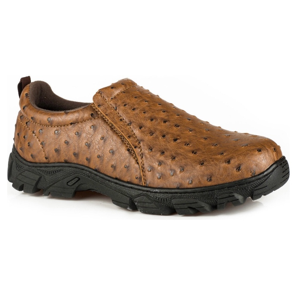 Men’s Roper Cotter Ostrich Print Casual Leather Comfort Shoes Size 7